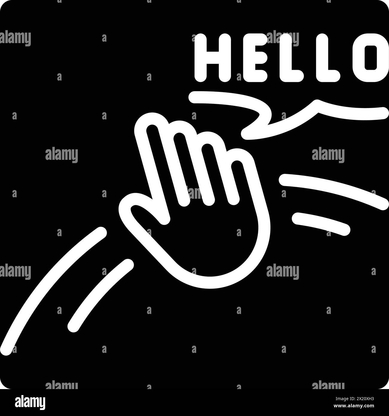 Icon for hello, gesturing Stock Vector