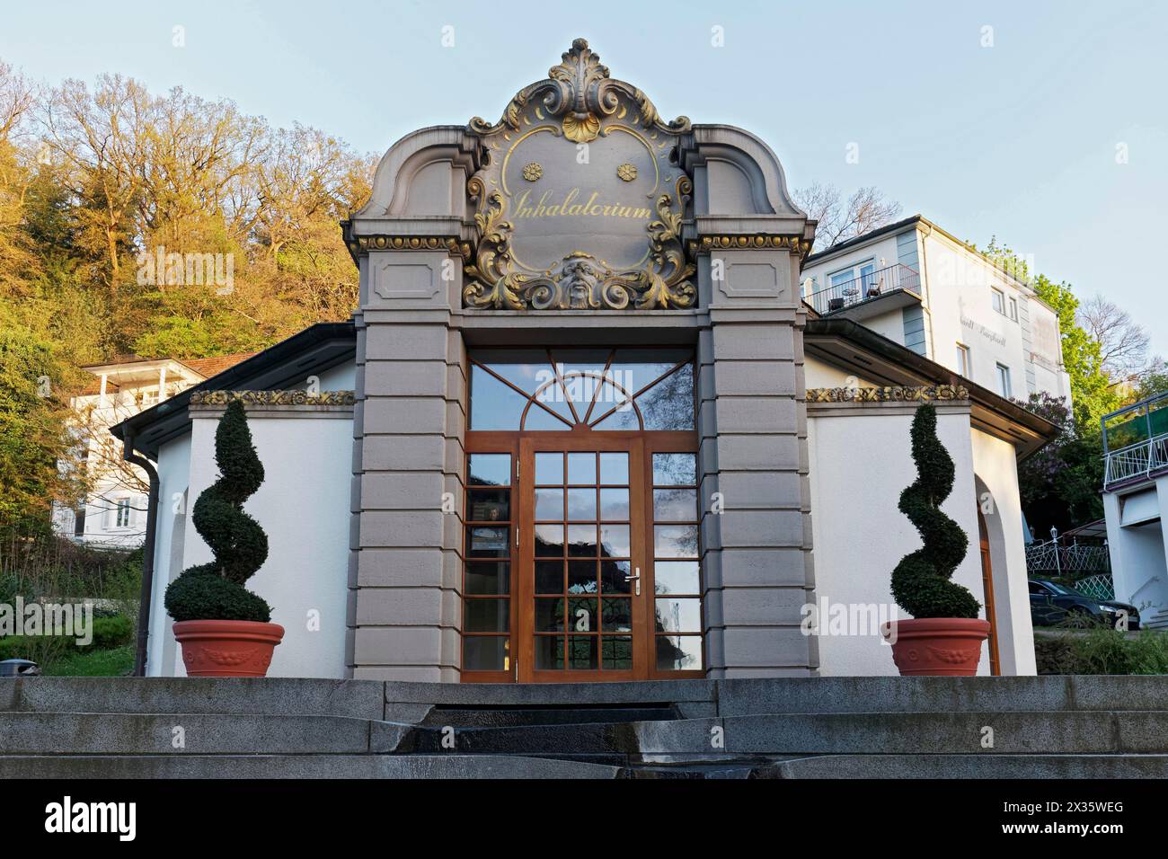 Inhalatorium, former radium emanatorium, neo-baroque pavilion, spa town of Badenweiler, Black Forest, Markgraeflerland, Baden-Wuerttemberg, Germany Stock Photo