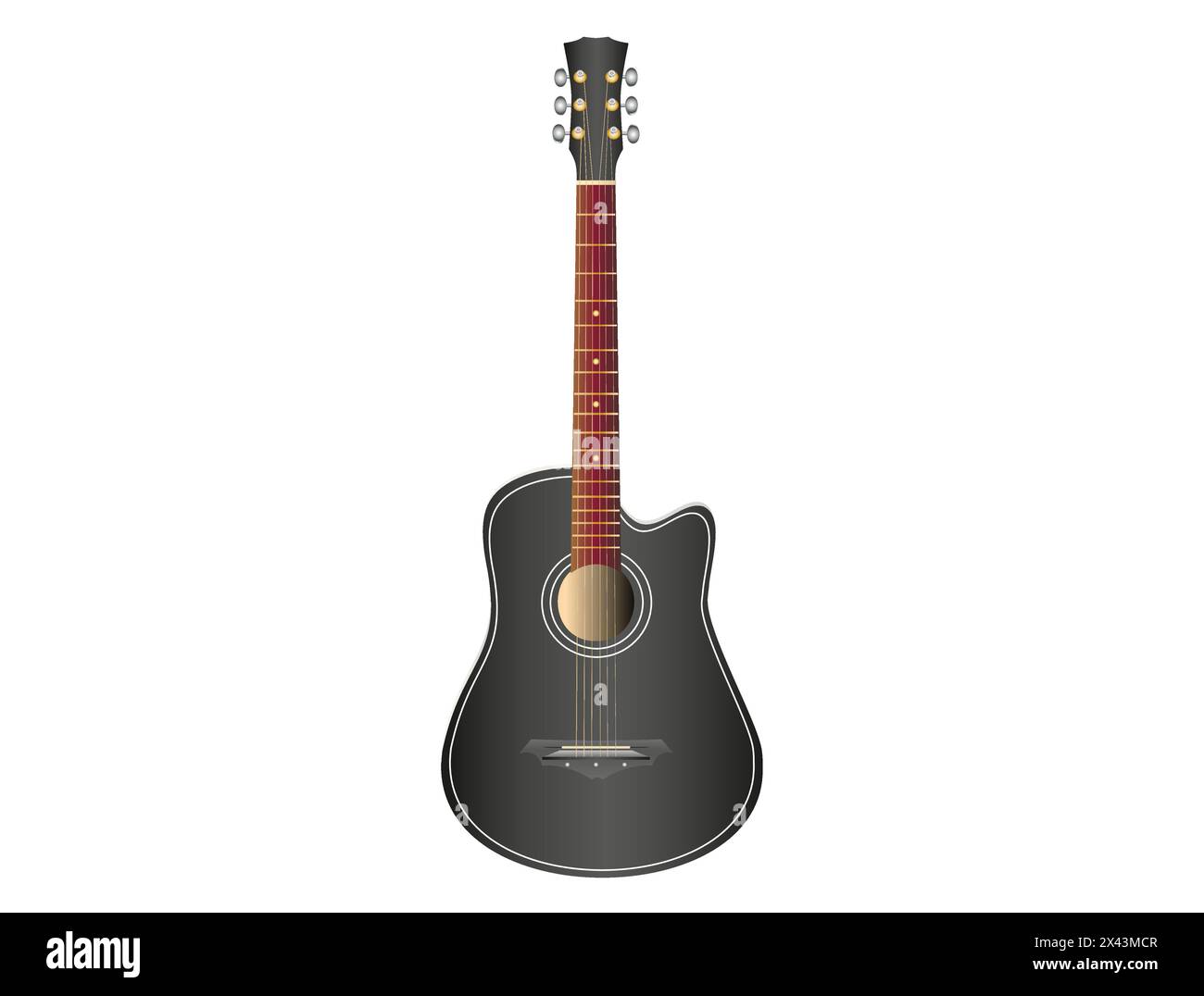 Vector Illustration of Acoustic Guitar Stock Vector Image & Art - Alamy