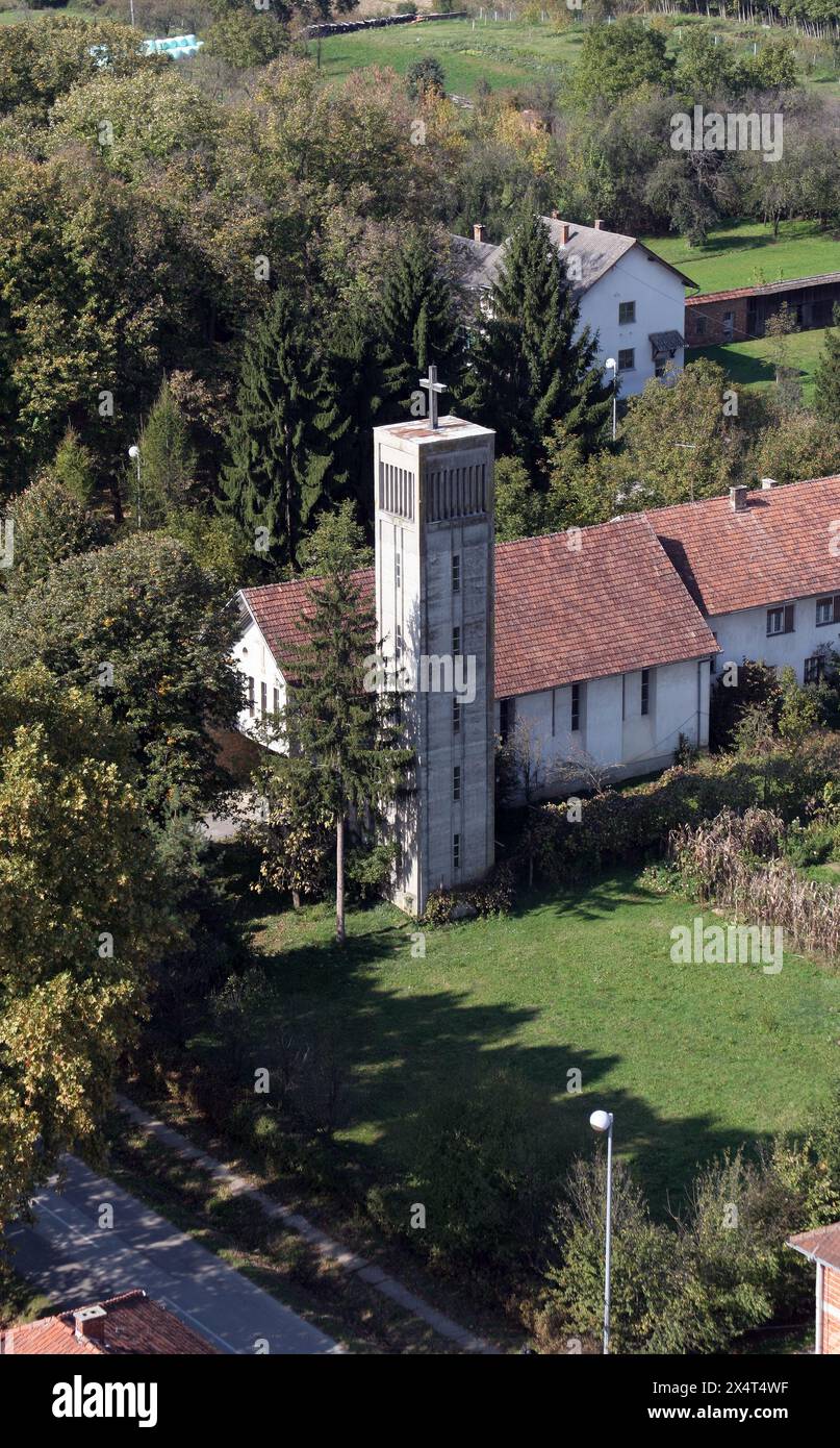 Parish Church of the Sacred Heart of Jesus in Ivanovo Selo, Croatia Stock Photo