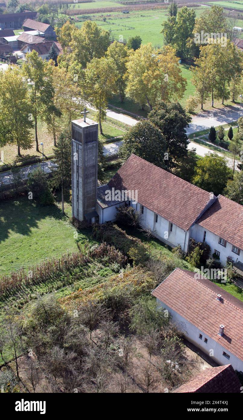 Parish Church of the Sacred Heart of Jesus in Ivanovo Selo, Croatia Stock Photo