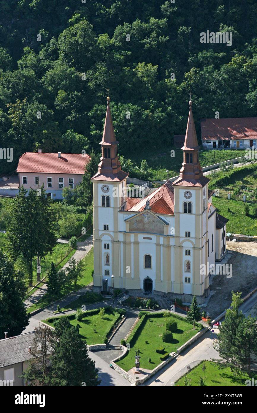 Parish church of the Assumption of the Virgin Mary in Pregrada, Croatia Stock Photo