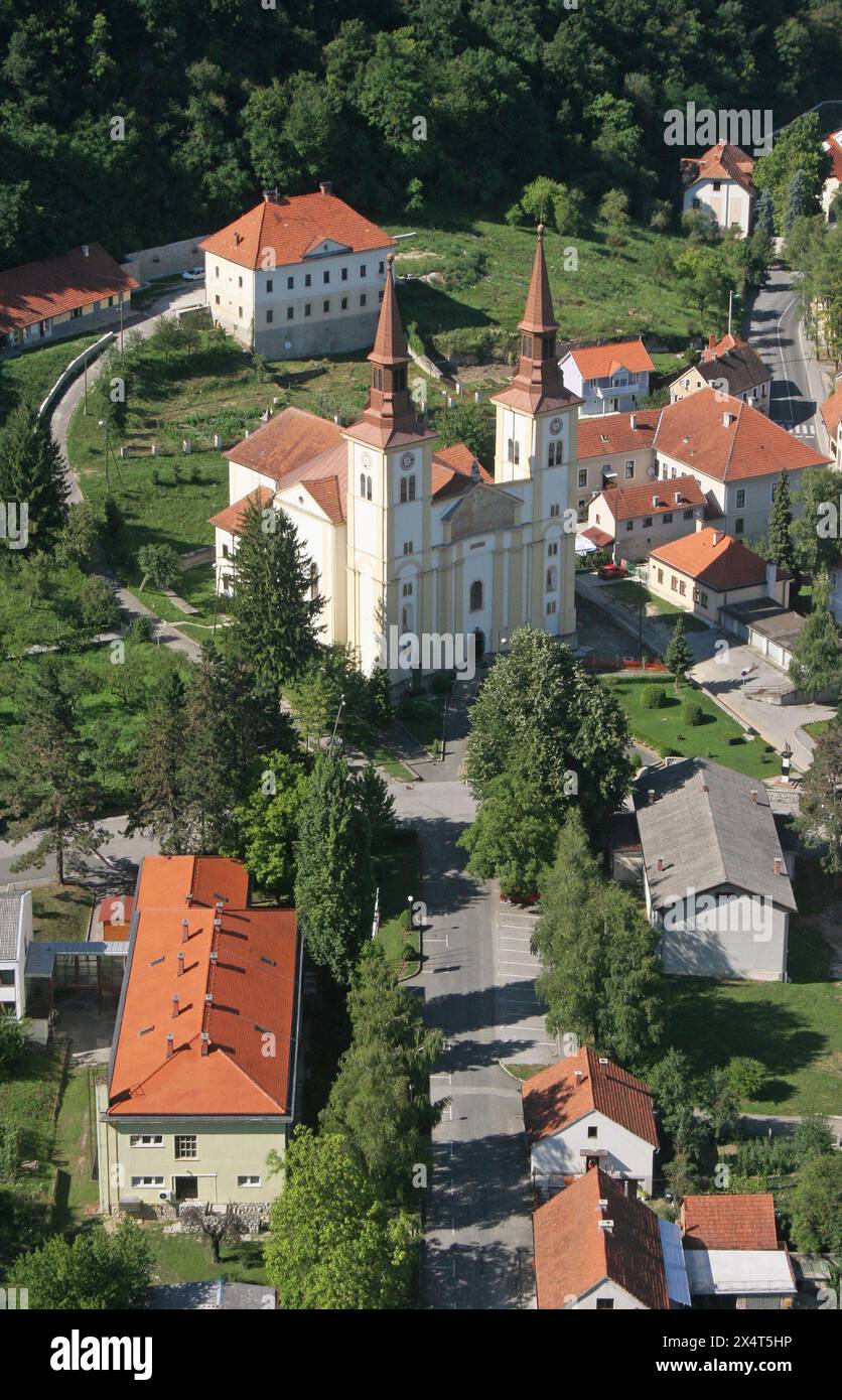 Parish church of the Assumption of the Virgin Mary in Pregrada, Croatia Stock Photo