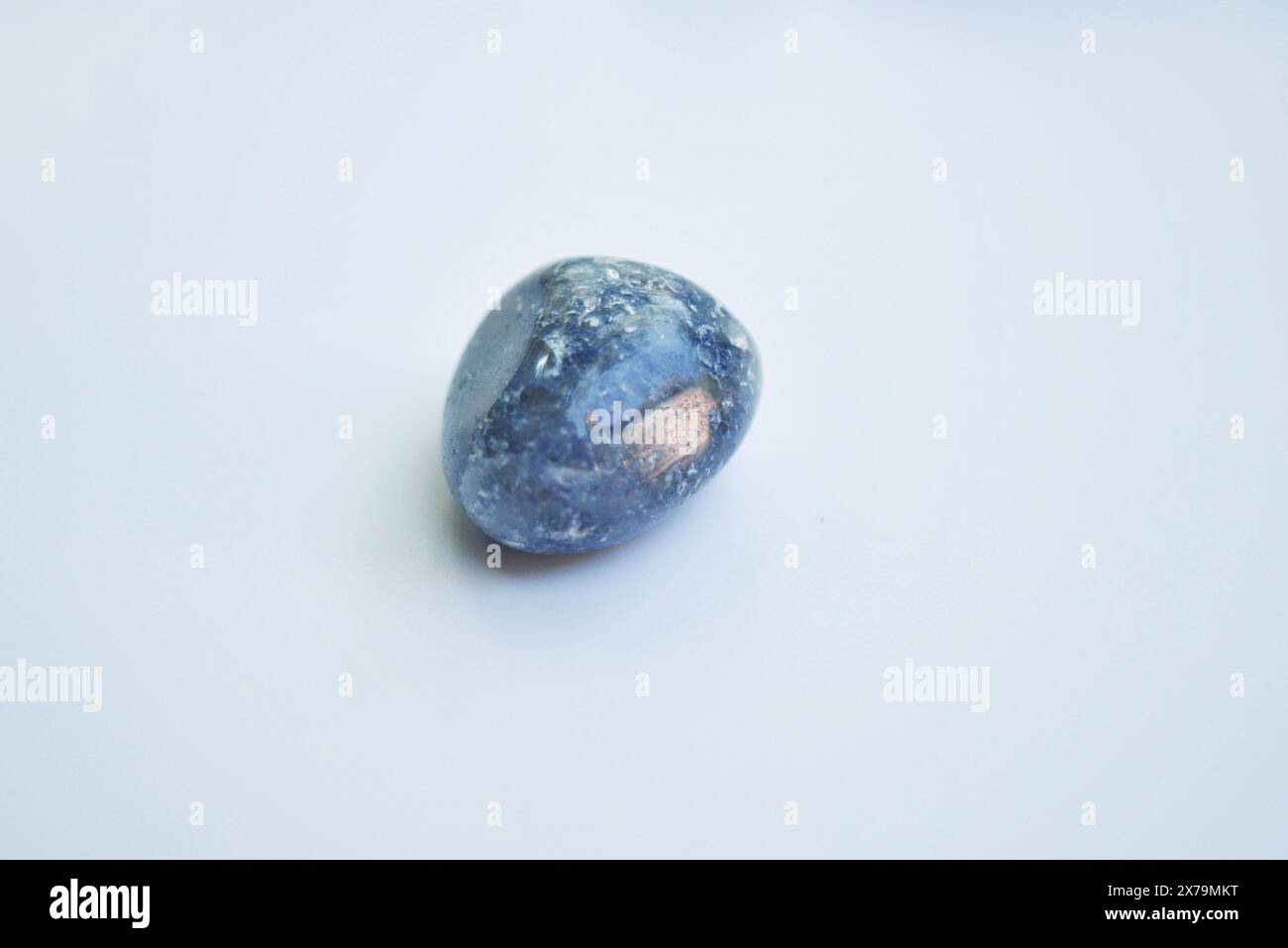 Blue Calcite Freeform Massage Stone Stock Photo