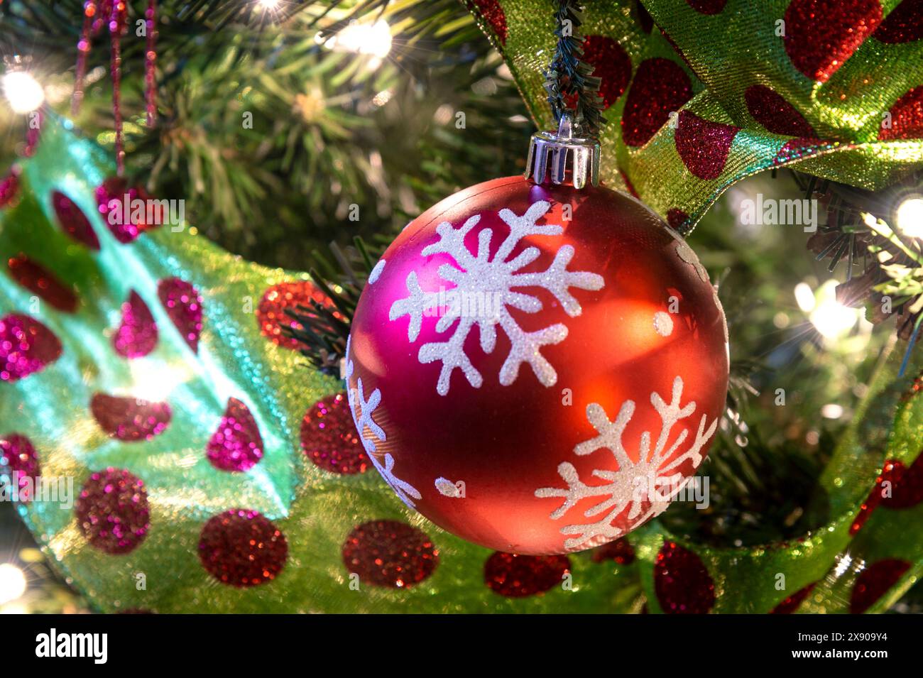 Christmas tree decoration detail Stock Photo