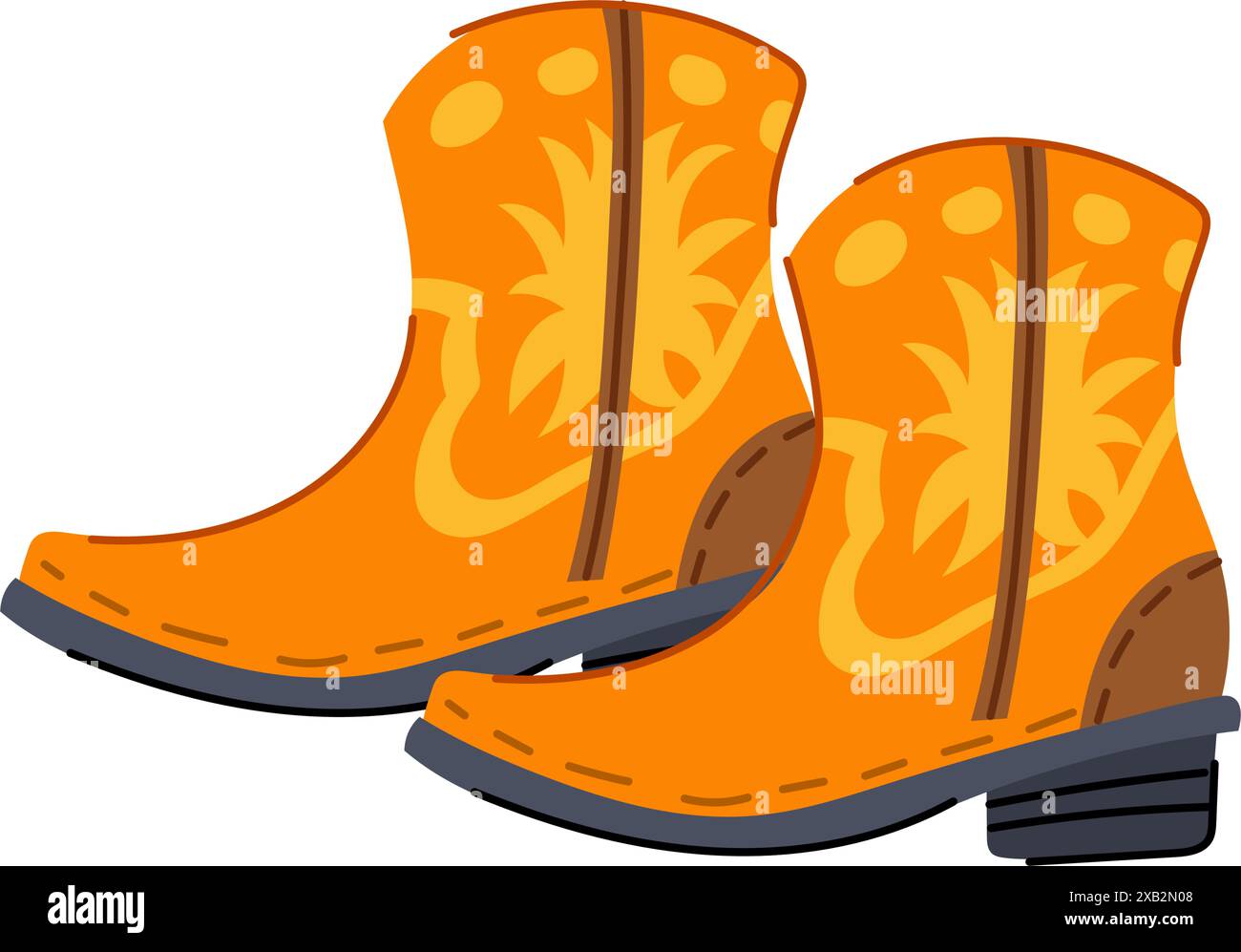 girl cowgirl boots cartoon vector illustration Stock Vector