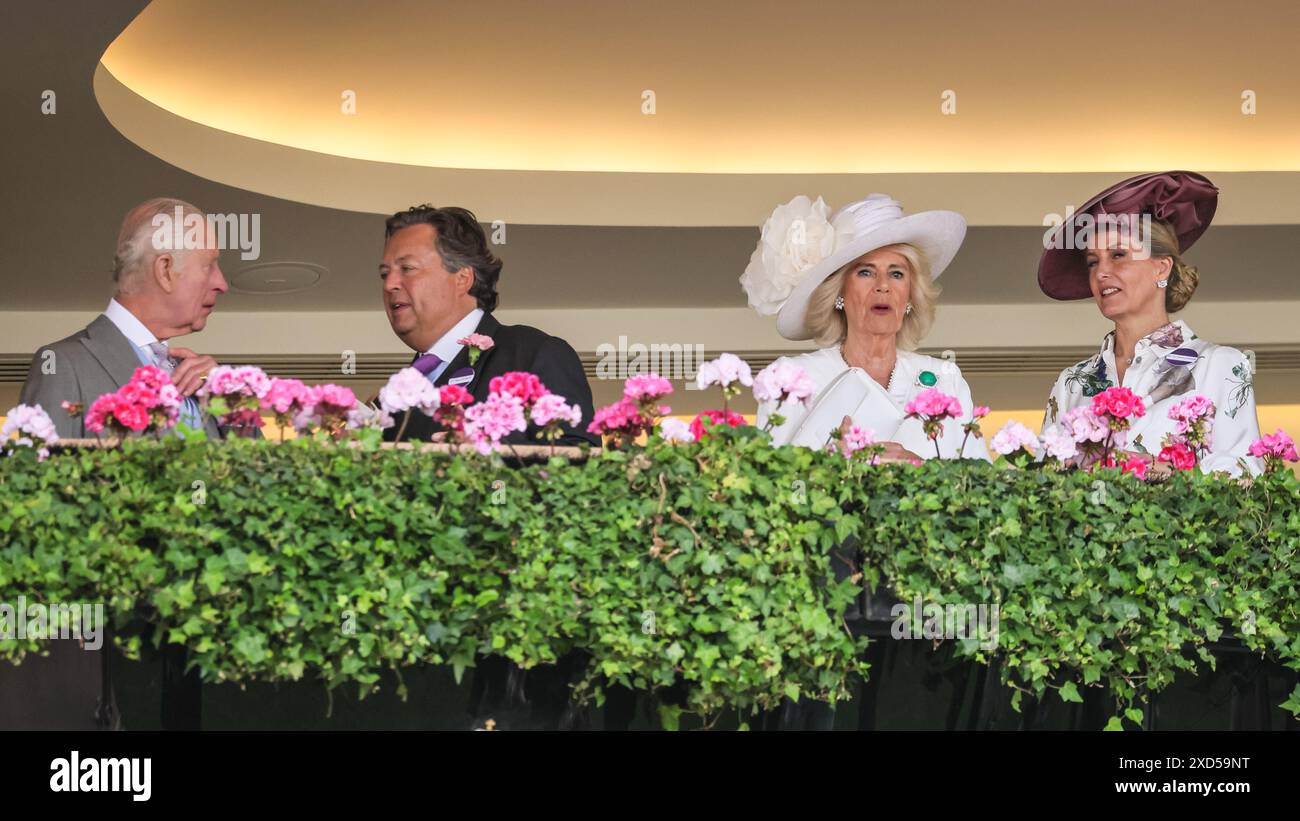 Ascot, Berkshire, UK. 20th June, 2024. King Charles III, Queen Camilla ...