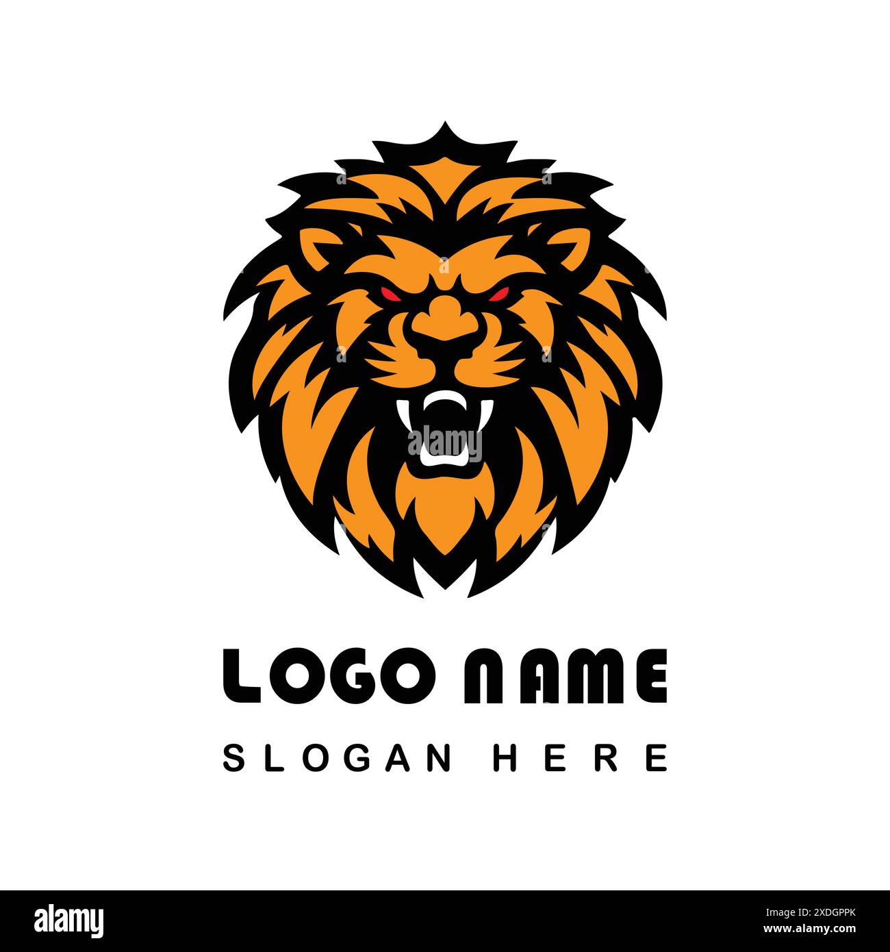 Angry Lion Face Logo With Vector File Stock Vector