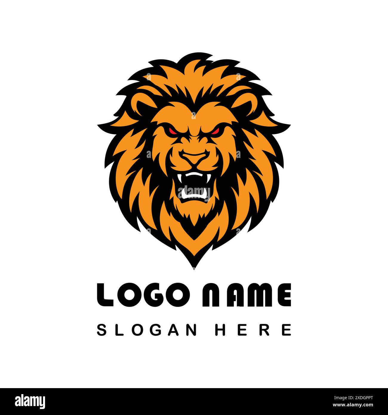 Angry Lion Face Logo With Vector File Stock Vector