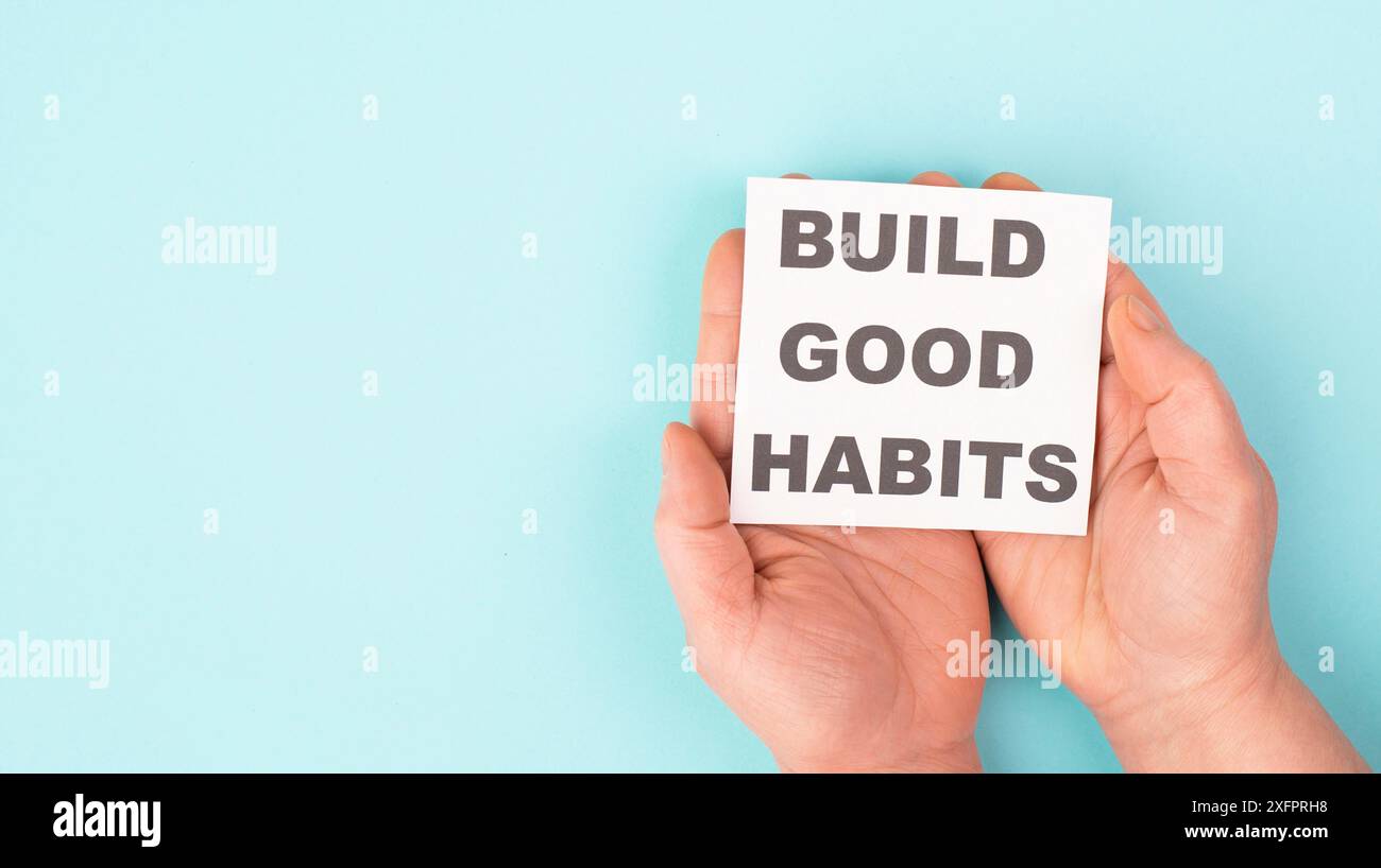 Build good habits, change lifestyle, healthy and positive attitude, motivation and improvement concept Stock Photo