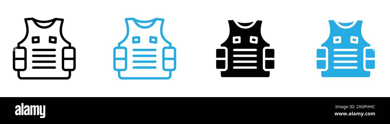 Bulletproof vest icon vector logo set collection for web app ui Stock Vector