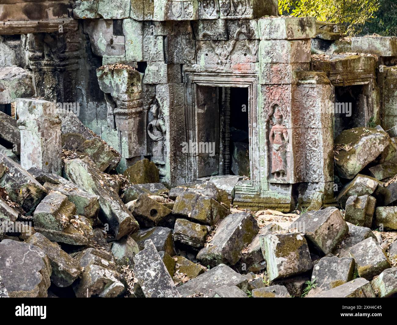 Ta Prohm Temple, a Mahayana Buddhist monastary built in the late 12th century for Khmer king Jayavarman VII, Cambodia. Stock Photo