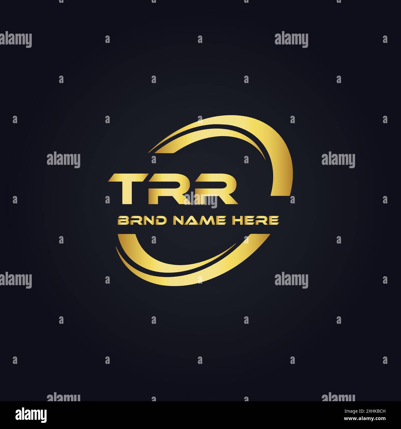 TRR logo. T R R design. White TRR letter. TRR, T R R letter logo design. T R R letter logo design in GOLD, GOLDEN LOGO, THREE, style. letter logo set Stock Vector