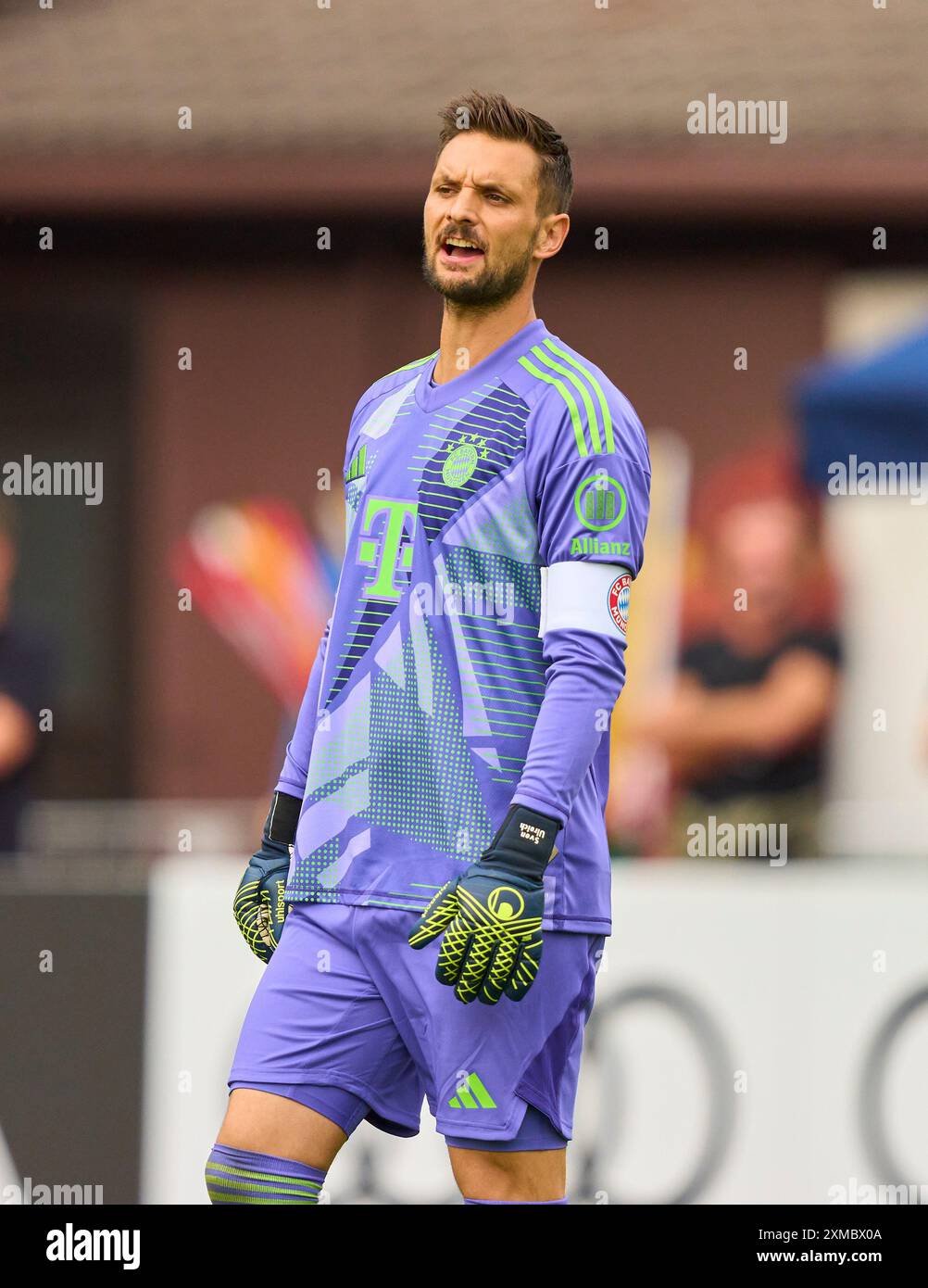 Sven ULREICH, FCB 26 goalkeeper,   at the friendly match FC ROTTACH-EGERN - FC BAYERN MÜNCHEN 1-14 in the Training Camp at Stadion am Birkenmoos, 1.German Soccer League , in Rottach-Egern, Tegernsee, July 24, 2024  Season 2024/2025, FCB, Photographer: Peter Schatz Stock Photo