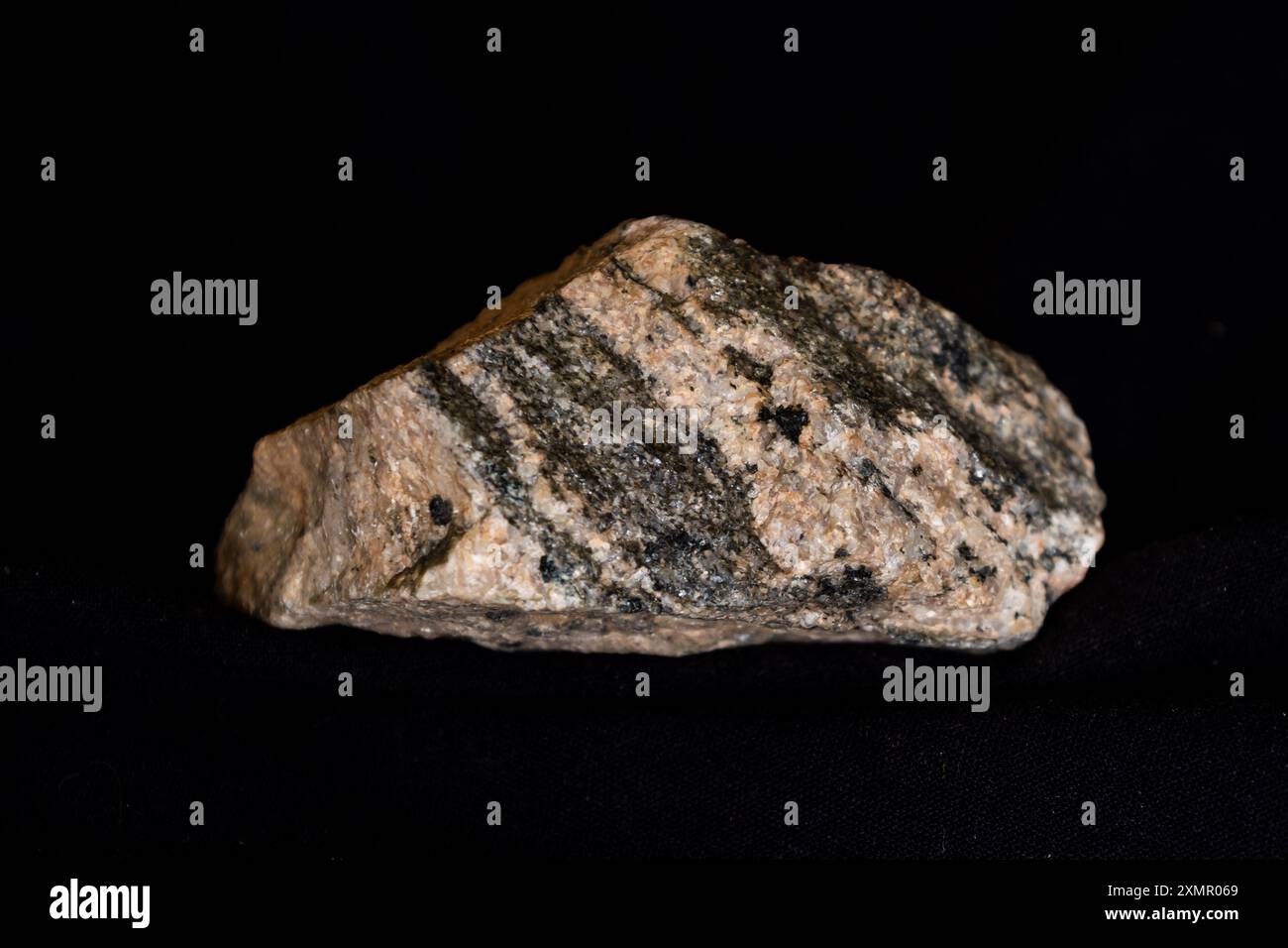 Pink and white banded gneiss Stock Photo