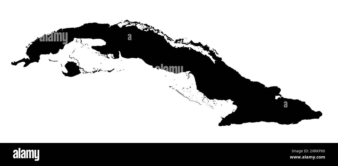 Vector illustration, map of Cuba country in Caribbean with islands Stock Photo