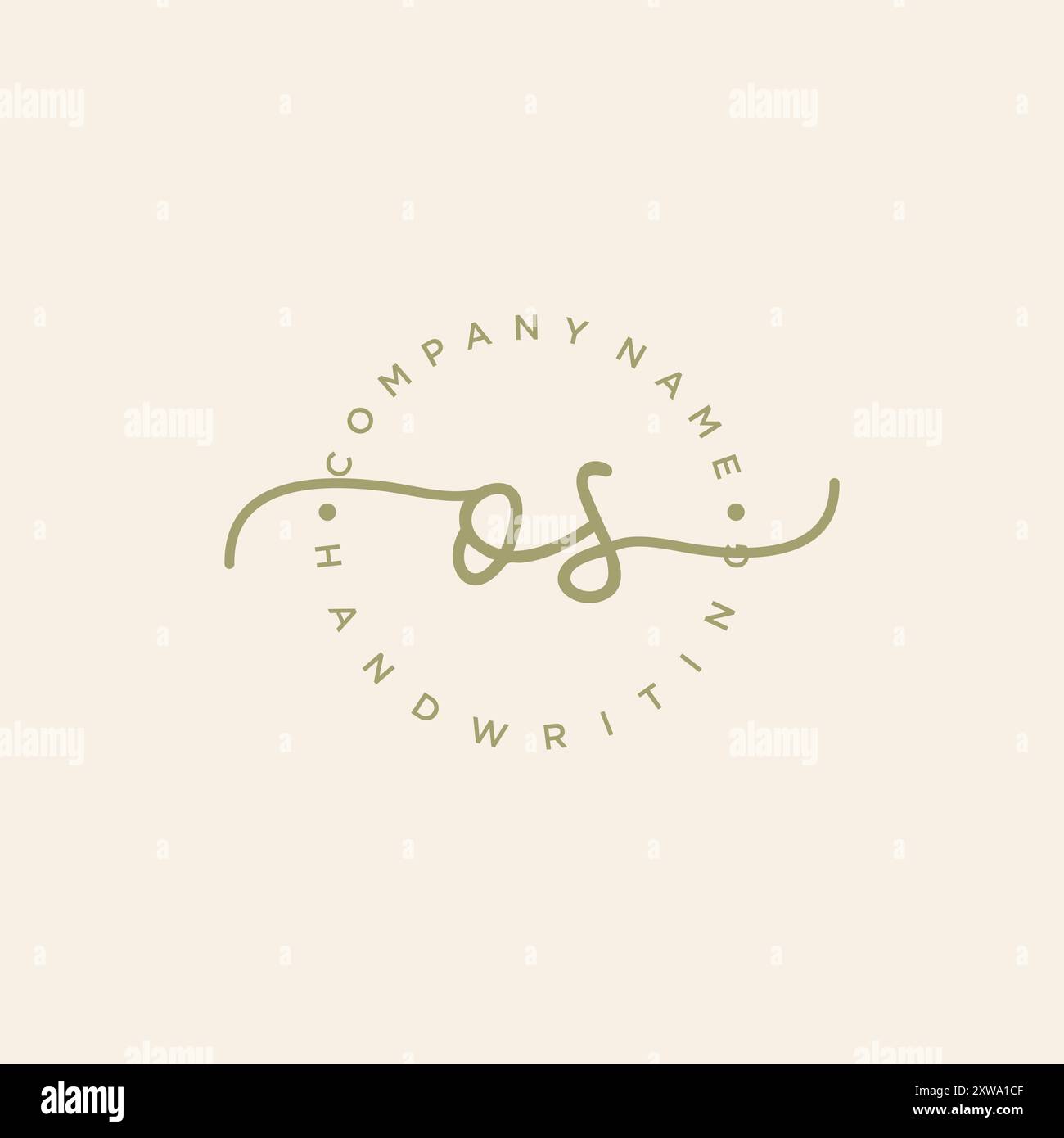 OS Initial Handwriting Logo Stock Vector