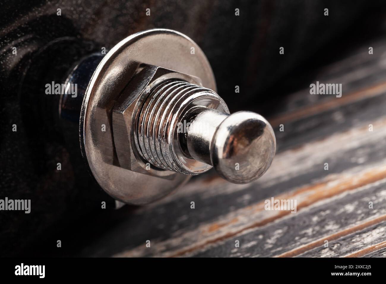 guitar strap lock macro closeup Stock Photo