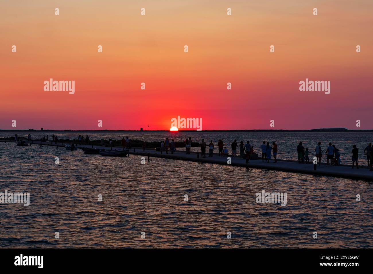 sunset aegean sea Lefkada Stock Photo