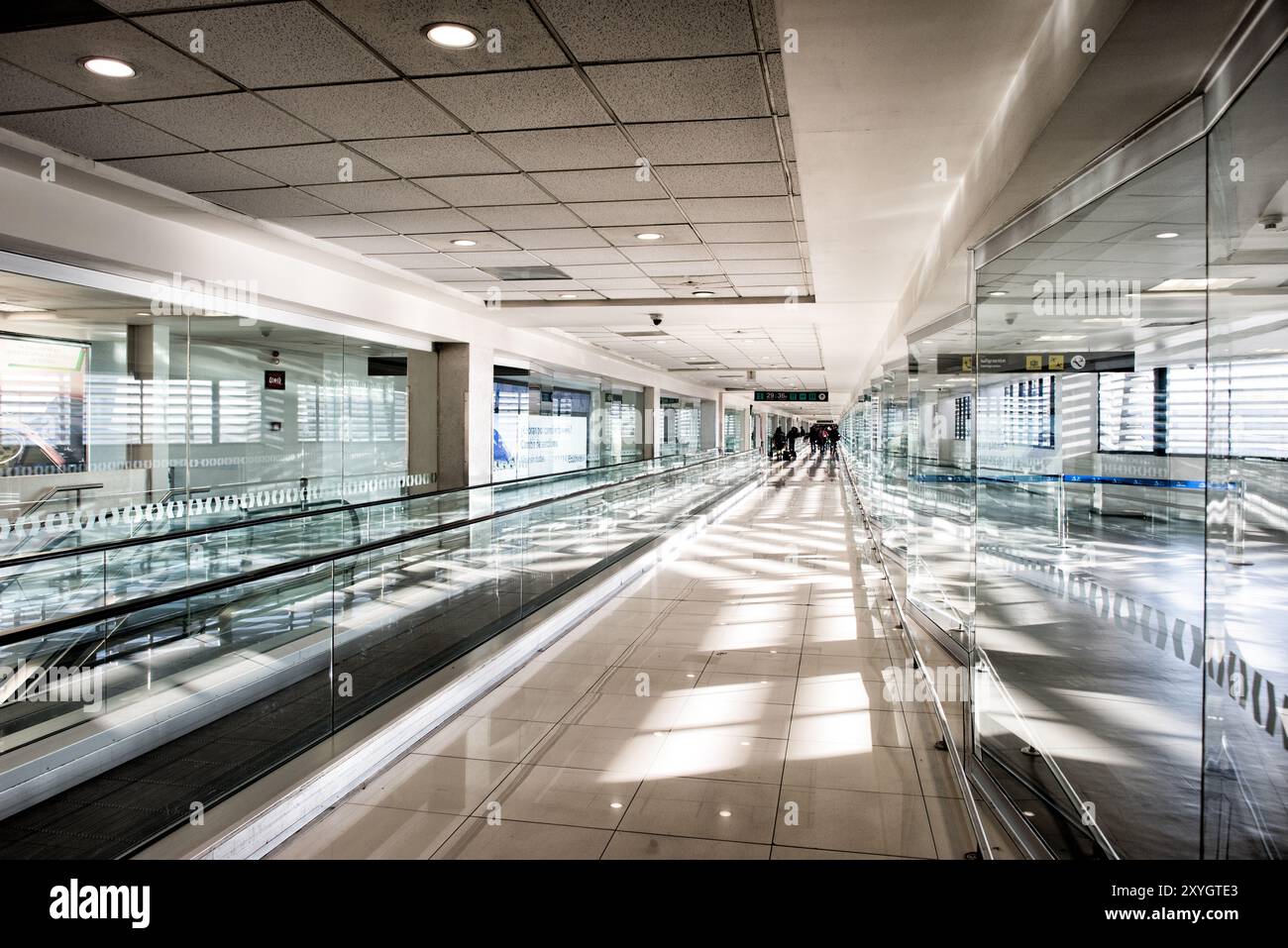 MEXICO CITY, Mexico — Benito Juárez International Airport, the main gateway to Mexico City and the country's busiest airport. This modern facility handles millions of passengers annually, showcasing Mexico's role as a major hub for international and domestic air travel in Latin America. Stock Photo