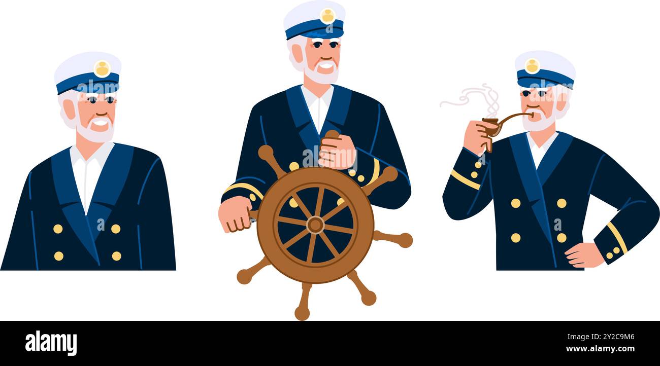 ocean ship captain vector Stock Vector