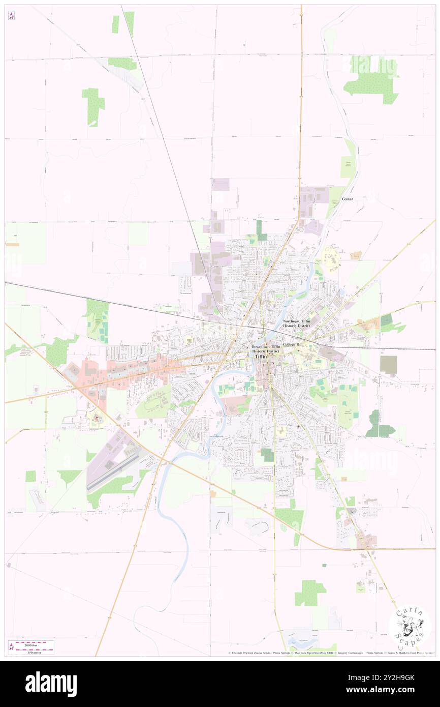 Tiffin, Seneca County, US, United States, Ohio, N 41 6' 52'', S 83 10' 40'', map, Cartascapes Map published in 2024. Explore Cartascapes, a map revealing Earth's diverse landscapes, cultures, and ecosystems. Journey through time and space, discovering the interconnectedness of our planet's past, present, and future. Stock Photo