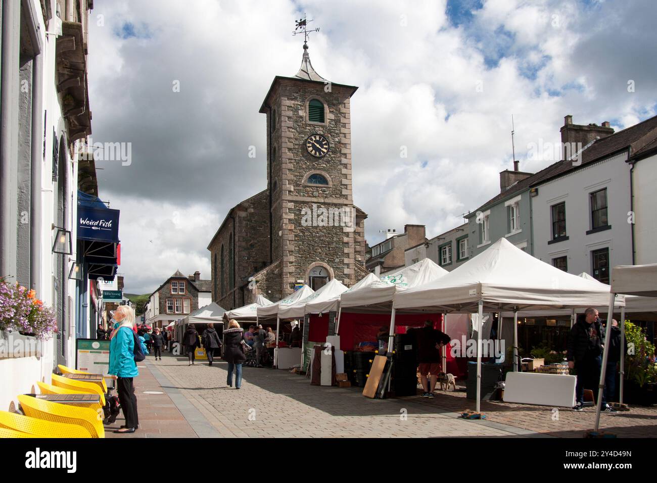 Keswick town centre, Lake District, Cumbria, England Stock Photo