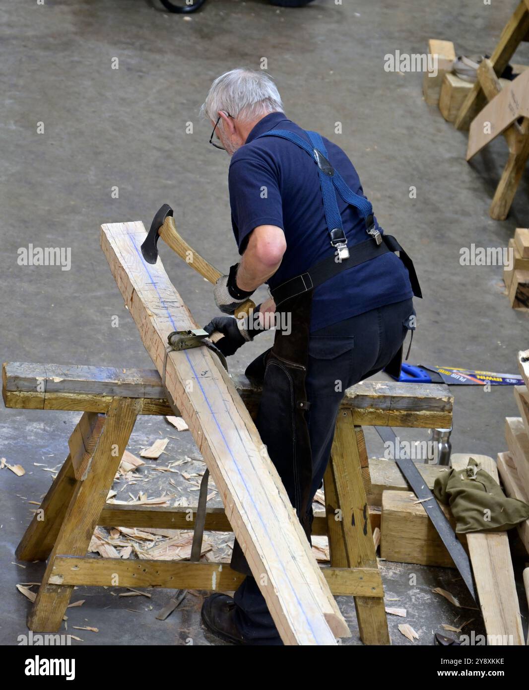 traditional old fashioned boat building, woodbridge, suffolk, england Stock Photo