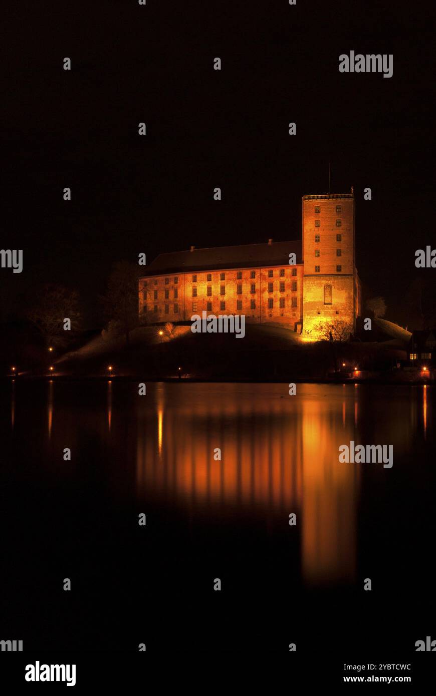 Night view at Koldinghus castle in the Danish town Kolding Stock Photo