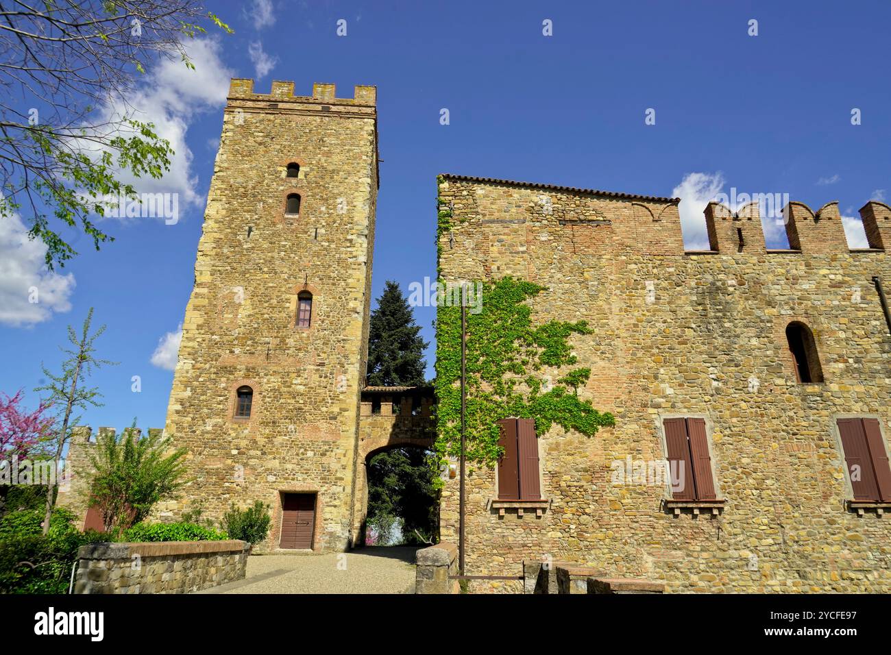 Medieval Castle of Rocchetta di Castellarano, historical and architectural circuit of the Emilian castles, province of Reggio Emilia, Emilia Romagna, Stock Photo