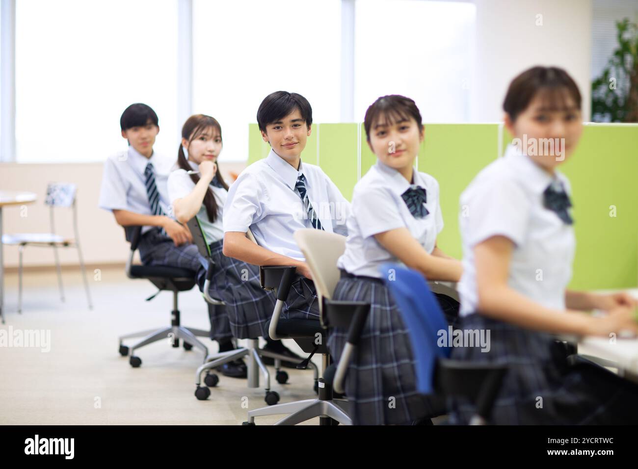 Students looking at the camera Stock Photo