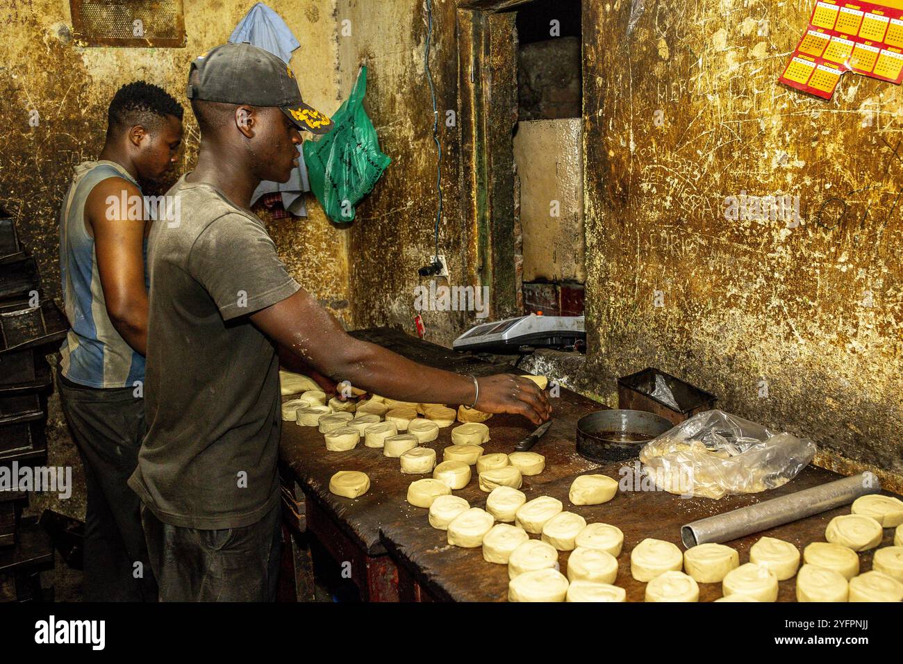 Bakery workers in Bukavu, DRC Stock Photo