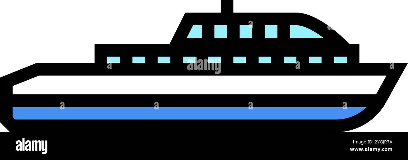 barge ship color icon vector illustration Stock Vector