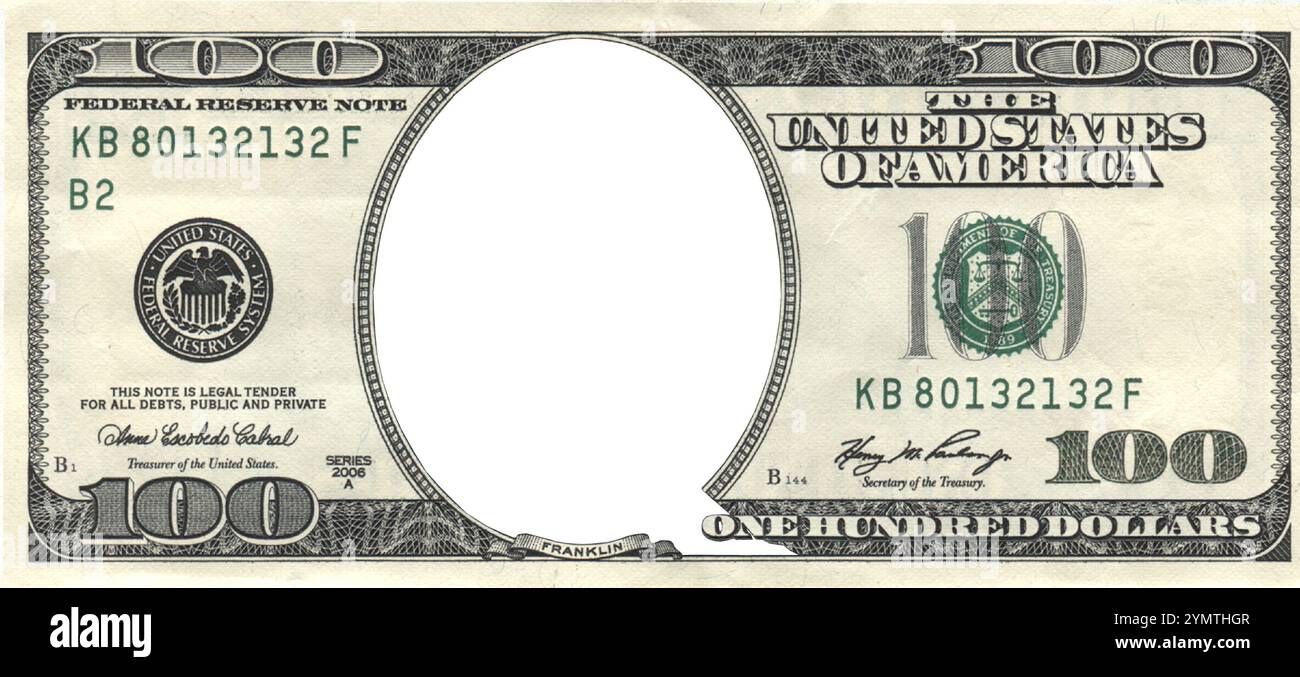 No face one hundred dollar bill Stock Photo