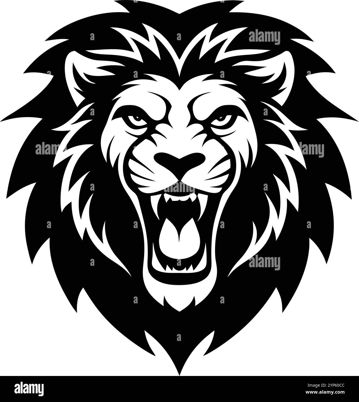 Angry Lion Mascot vector silhouette Stock Vector