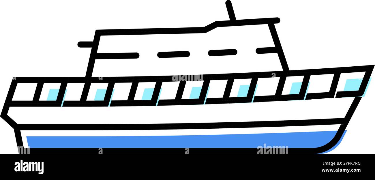 ferry ship color icon vector illustration Stock Vector