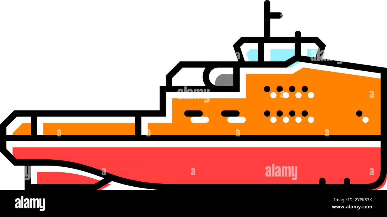 barge ship color icon vector illustration Stock Vector