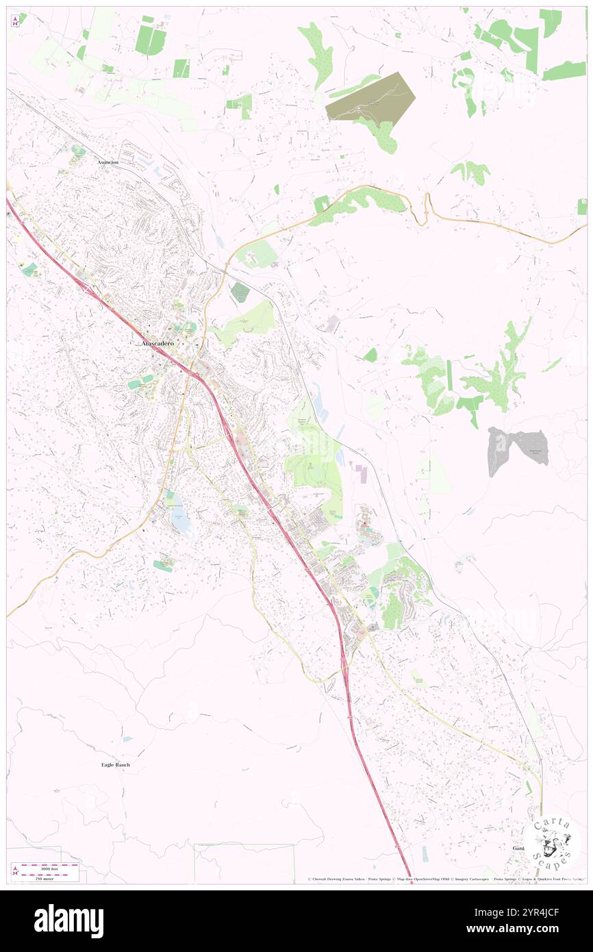 Atascadero, San Luis Obispo County, US, United States, California, N 35 28' 29'', S 120 38' 47'', map, Cartascapes Map published in 2024. Explore Cartascapes, a map revealing Earth's diverse landscapes, cultures, and ecosystems. Journey through time and space, discovering the interconnectedness of our planet's past, present, and future. Stock Photo