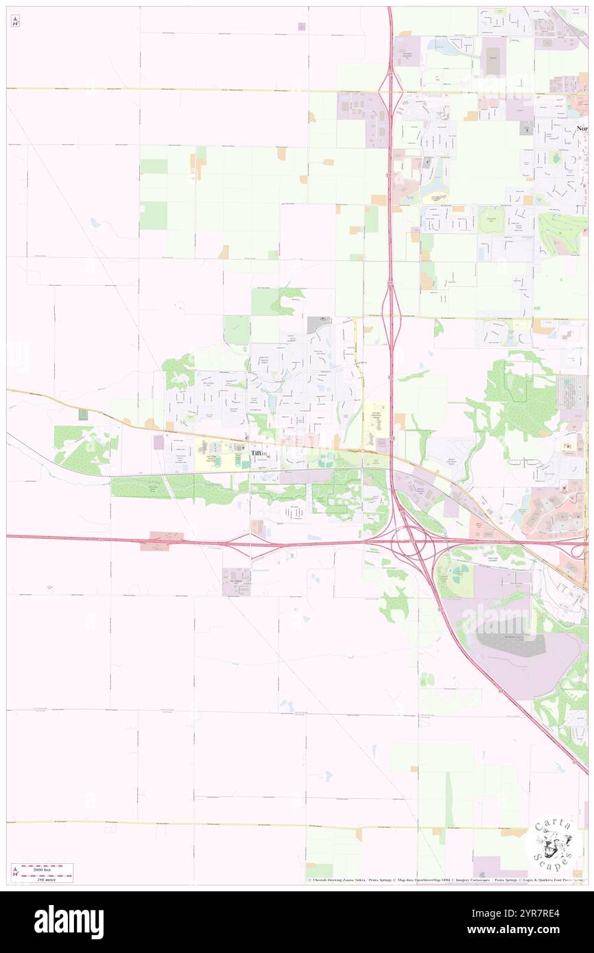 City of Tiffin, Johnson County, US, United States, Iowa, N 41 42' 24'', S 91 39' 30'', map, Cartascapes Map published in 2024. Explore Cartascapes, a map revealing Earth's diverse landscapes, cultures, and ecosystems. Journey through time and space, discovering the interconnectedness of our planet's past, present, and future. Stock Photo