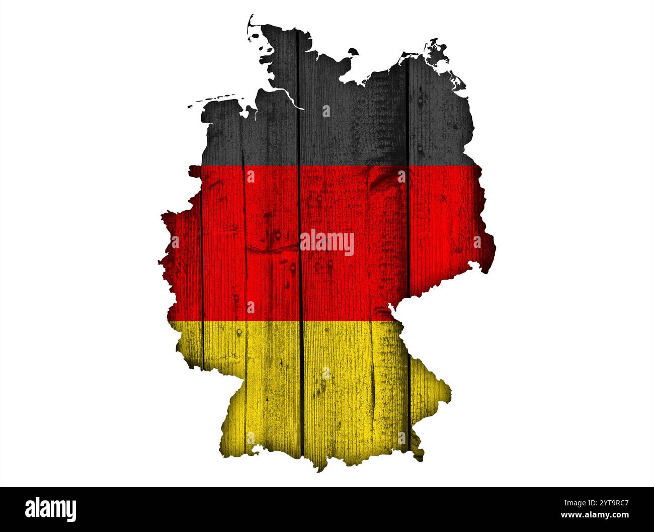 Map and flag of Germany on weathered wood Stock Photo