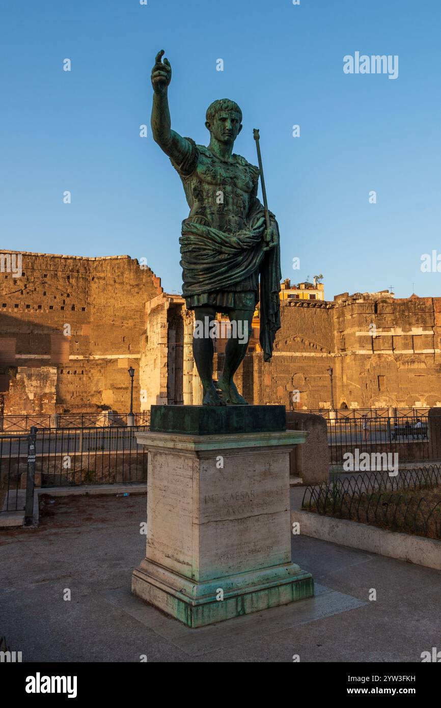 the bronze statue of the emperor Caesar Augustus Stock Photo