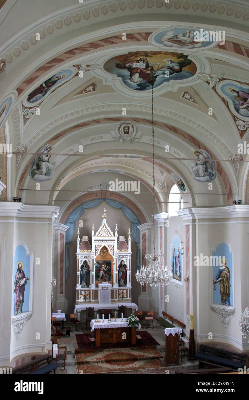 Parish church of the Exaltation of the Holy Cross in Oprisavci, Croatia Stock Photo