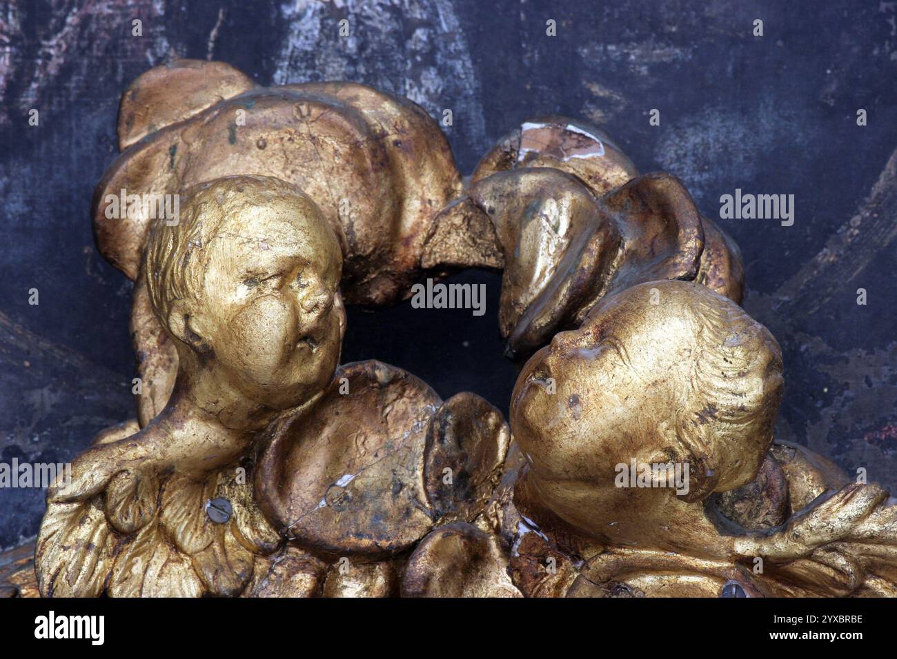 Angel, altar detail in the church of All Saints in Blato, Croatia Stock Photo