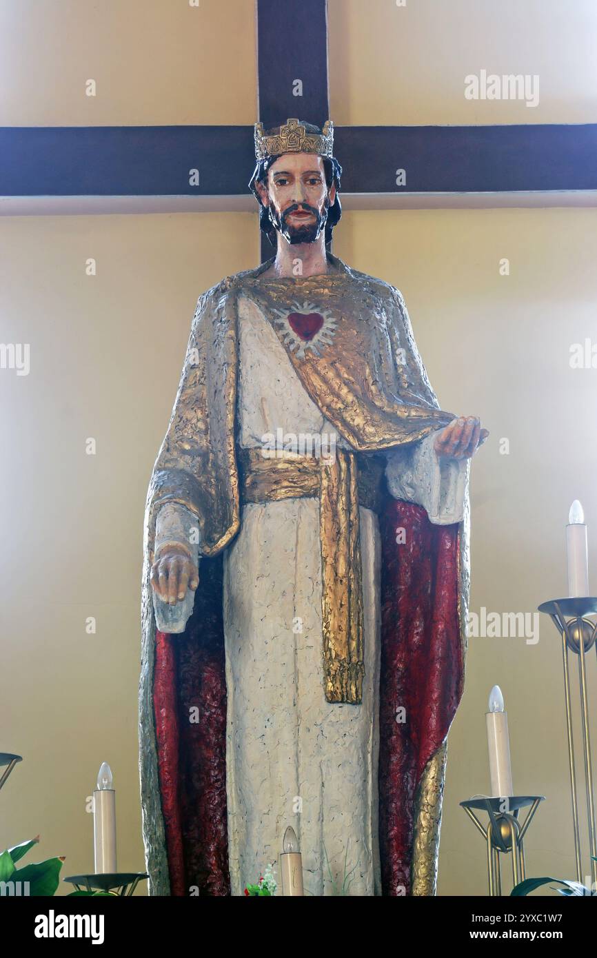 Jesus Christ the King, statue on the main altar in the parish church of the Christ the King in Brodski Varos, Slavonski Brod, Croatia Stock Photo