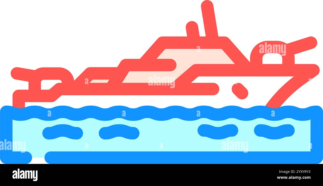 naval destroyer ship marine color icon vector illustration Stock Vector