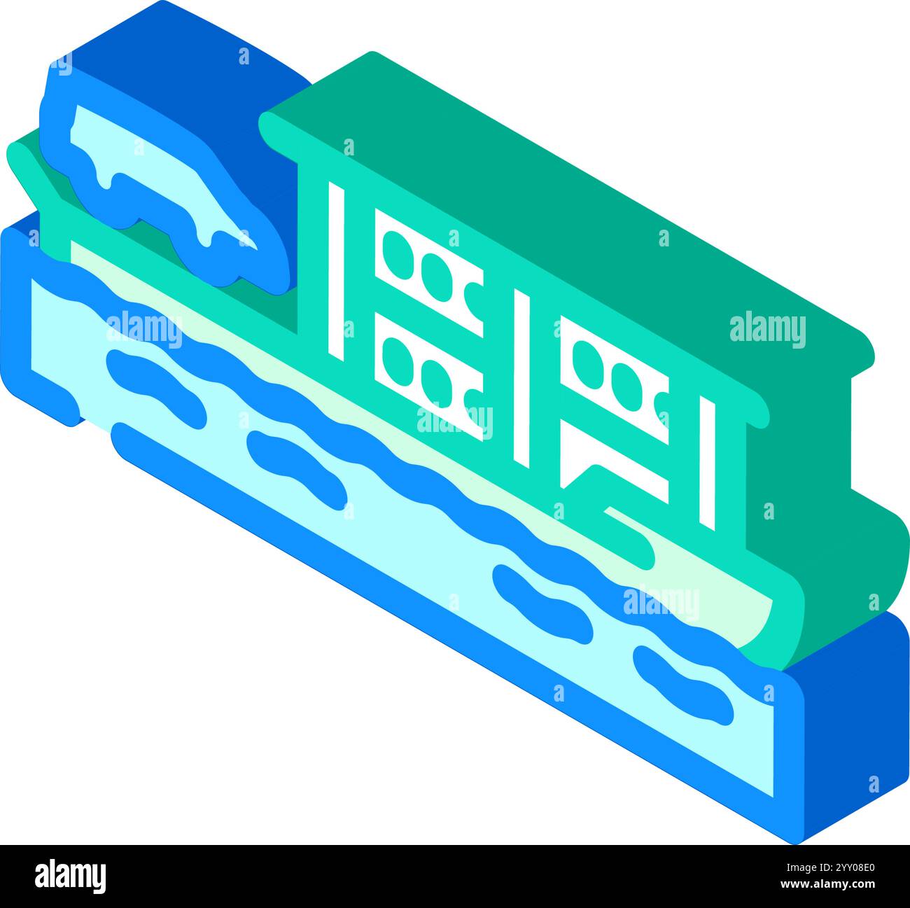 ferry ship transport marine isometric icon vector illustration Stock Vector