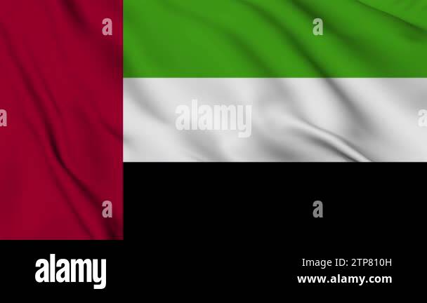 UAE United Arab Emirate flag animation for background in 4k. Happy ...