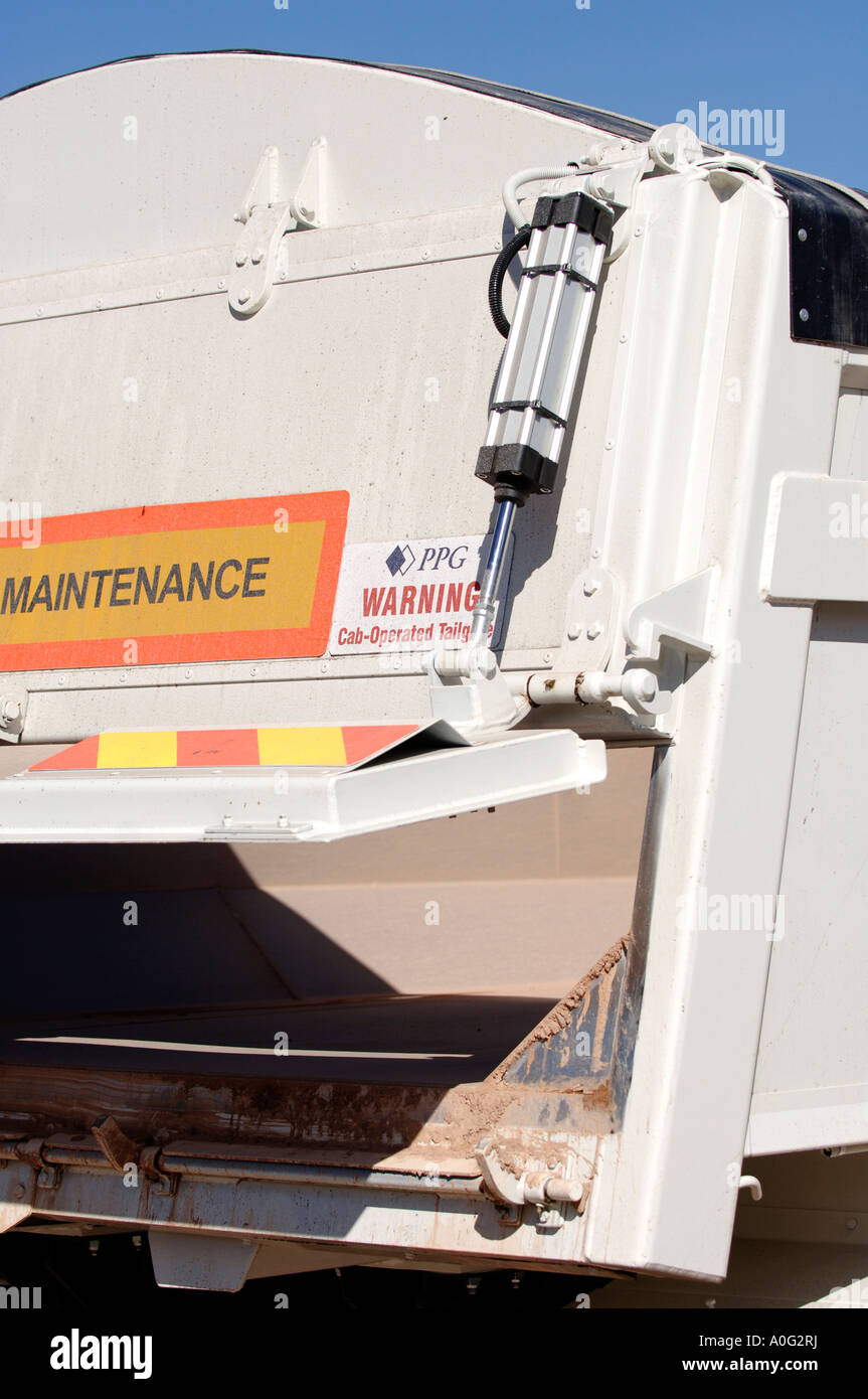 tailgate operator on lorry Stock Photo