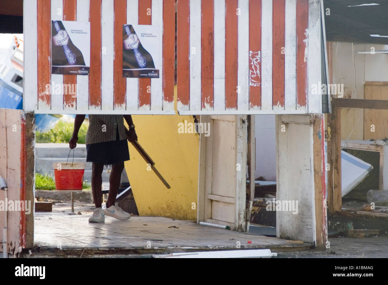 Oistins Fish Fry Barbados demolished in late 2006 Stock Photo