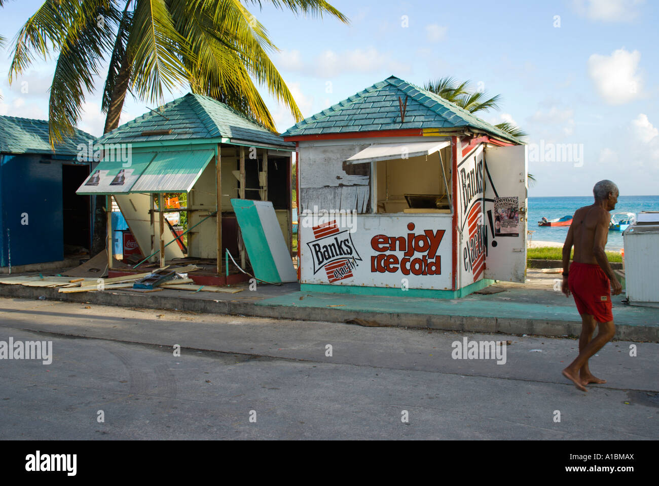 Oistins Fish Fry Barbados demolished in late 2006 for redevelopment Stock Photo